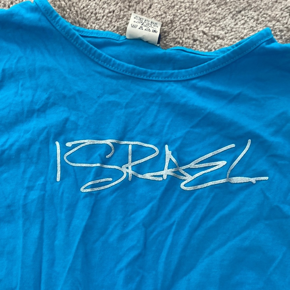 Israel tshirt teal size small